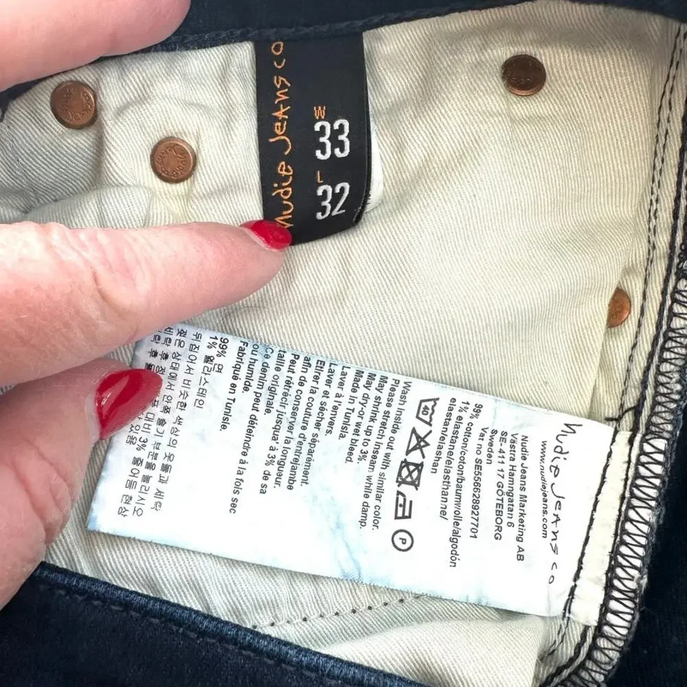 Nudie Jeans Co Skinny Lin - Organic Cotton Skinny Jeans‎ - Men's Size W33/L32
